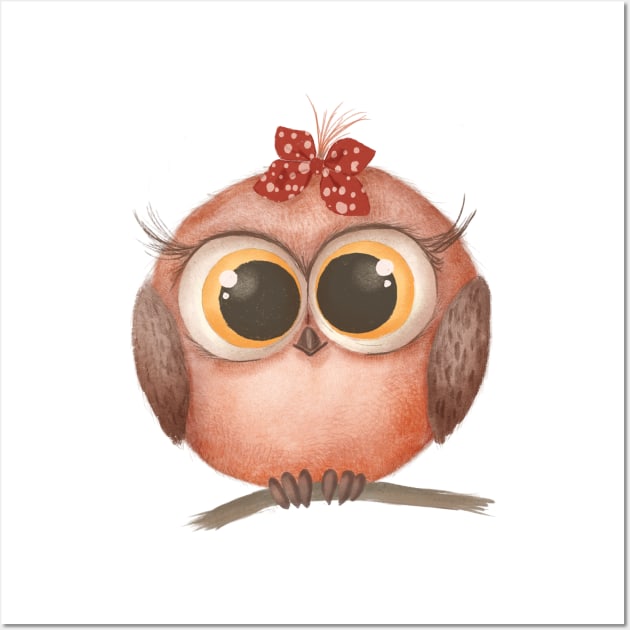 Little Owl Wall Art by Raluca Mateescu